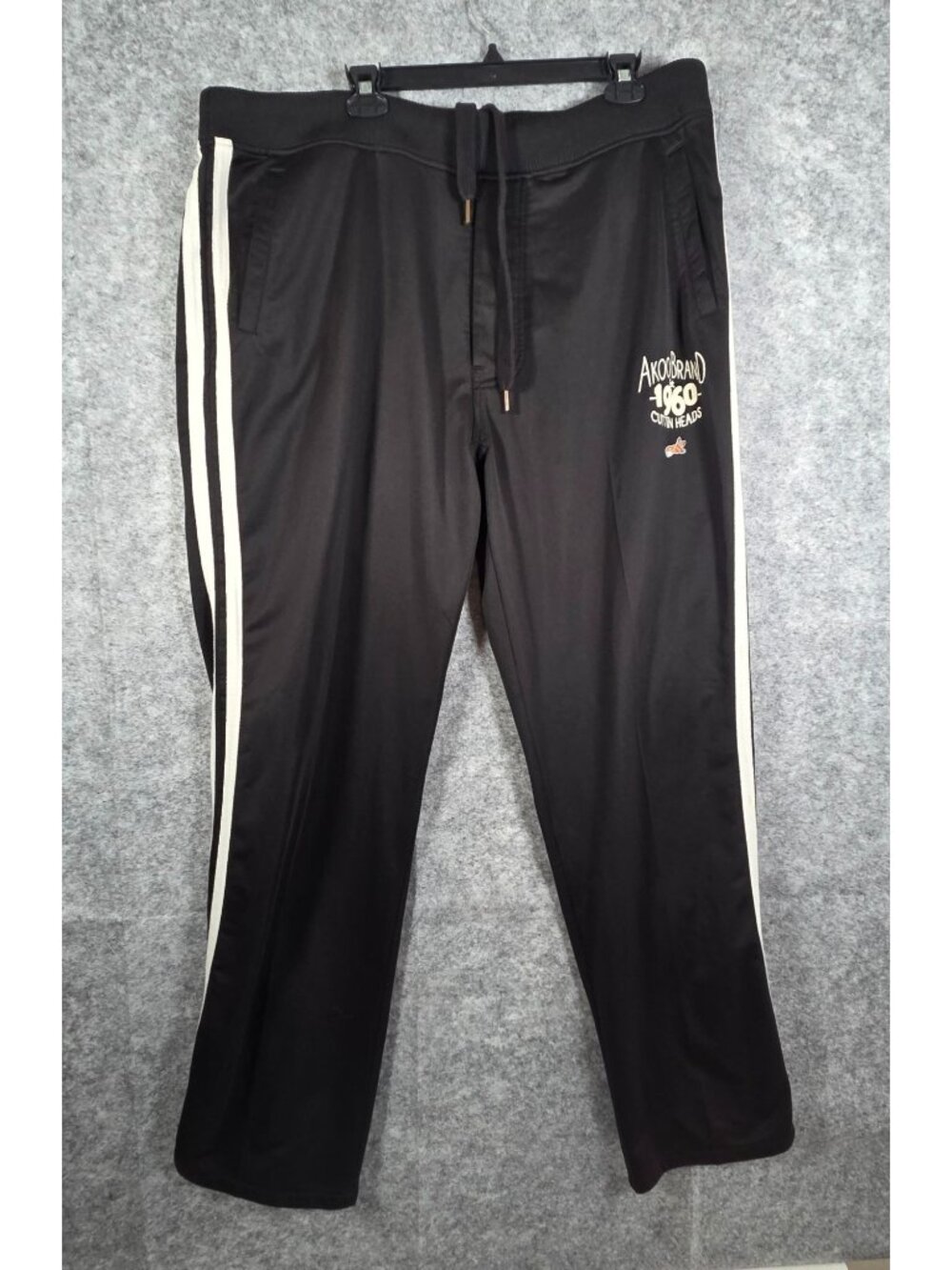 Akoo Men’s Sweatpants Black Size 3XL Big & Tall Streetwear Athletic Joggers Logo